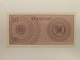 Lote 2 Billetes Antiguos Indonesia 50 y 25 Sen