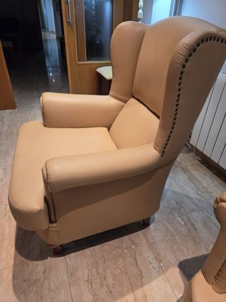 Sillón de una plaza polipiel camel