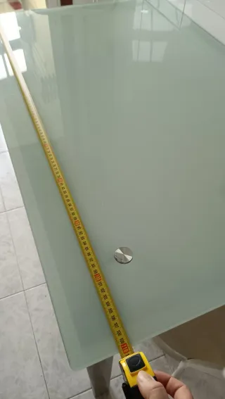 Mesa cocina cristal con cajones.Regalo sillas