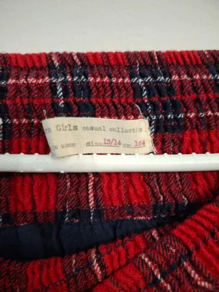 Falda mini de volantes a cuadros