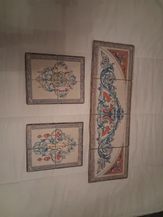 Tríptico imitación azulejos sobre tablex