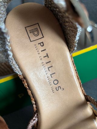 Sandalias cuña Pitillos Beige/Marrón