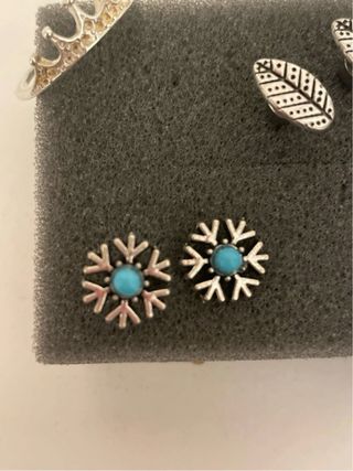 Set Anillos y Pendientes Plateados