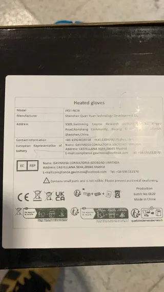 Guantes Calefactables MINCOO Negro