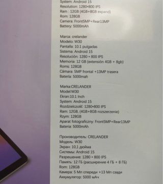 ¡OFERTA! Tablet Android 15 12GB+128GB Nueva