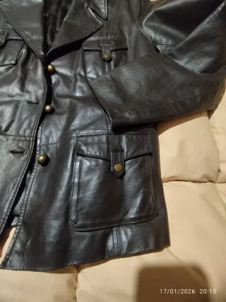 CHAQUETA PIEL NEGRA Mujer