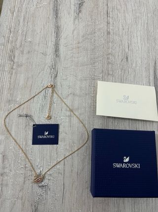 Collar Swarovski Cisne Dorado y Rosa