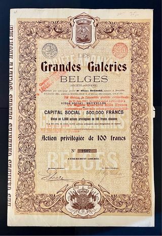 Acción Grandes Galerías BELGES 1901