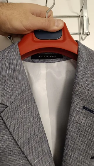 Traje Zara Gris y Azul Talla M