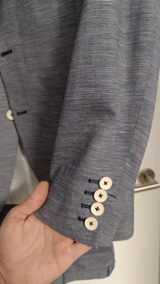 Traje Zara Gris y Azul Talla M