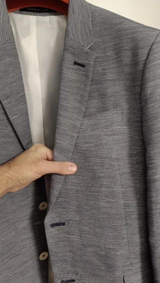 Traje Zara Gris y Azul Talla M