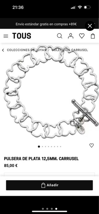 Pulsera Tous Plata Carrusel