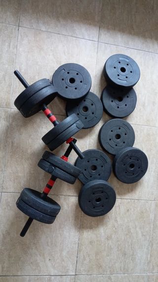 Mancuernas ajustables con discos