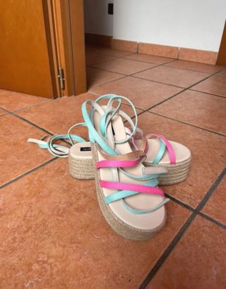 Espadrillas flatform con lacci