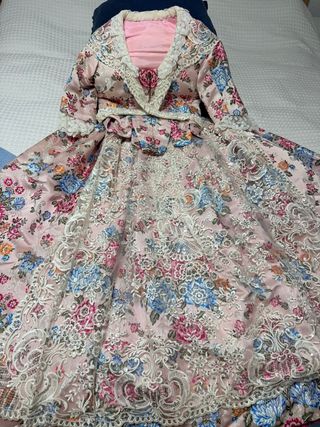 Traje Fallera Niña Rosa Talla 9-10 + Zapatos 38