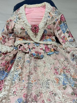 Traje Fallera Niña Rosa Talla 9-10 + Zapatos 38