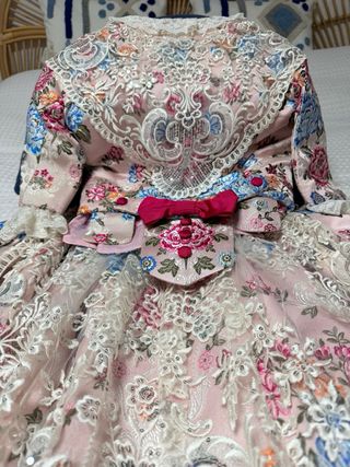 Traje Fallera Niña Rosa Talla 9-10 + Zapatos 38