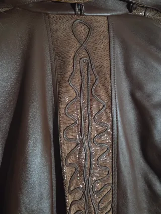 Chaquetón Piel Vintage Marrón Talla 46-48 Nuevo