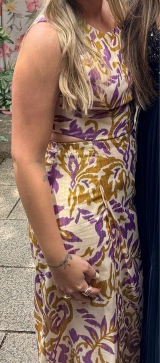 Vestido Zara Midi Estampado Hilo Metalizado