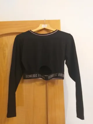 Camiseta Crop Top Manga Larga Inside Talla L