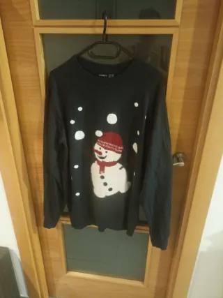 Jersey Navideño Muñeco Nieve Talla M