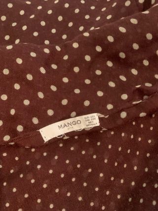 Pañuelo Mango lunares marrón y blanco