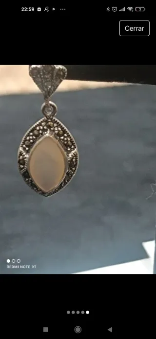 Pendientes Plata Ley Marcasita y nacar