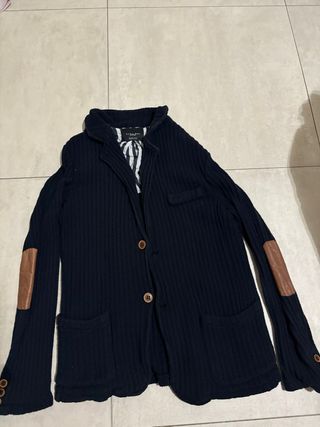 Giacca uomo Zara blu con toppe