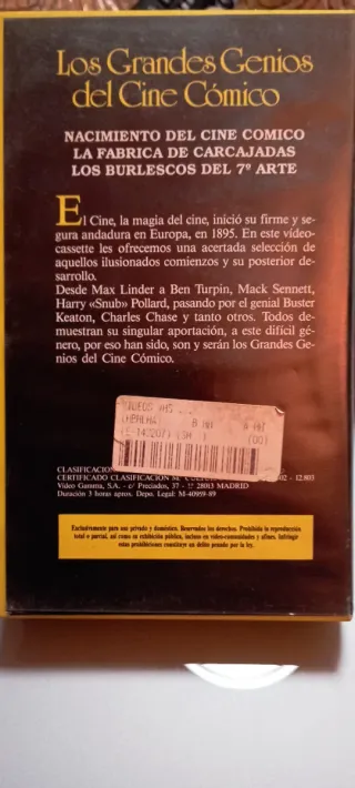 VHS Grandes Genios del Cine Cómico Chaplin