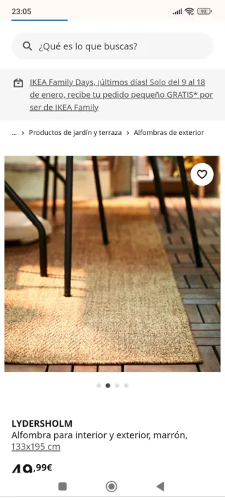 Alfombra LYDERSHOLM Ikea Marrón 133x195cm