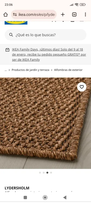 Alfombra LYDERSHOLM Ikea Marrón 133x195cm