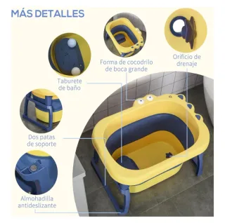Bañera Bebé Homcom Plegable