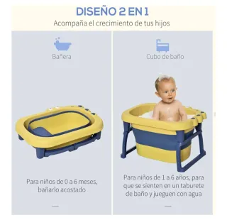 Bañera Bebé Homcom Plegable