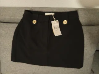 Conjunto S traje Blazer y Falda Mango Negro