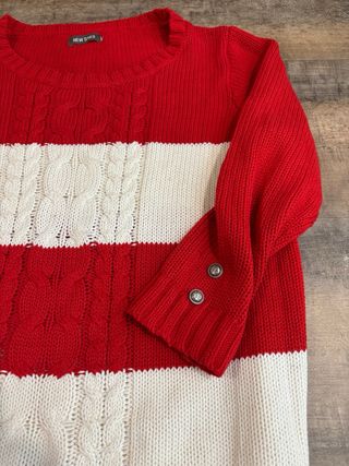 Jersey New Saks Rayas Rojo Blanco Mujer