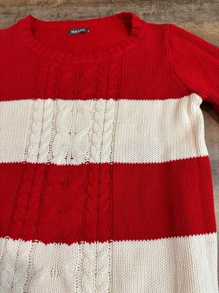 Jersey New Saks Rayas Rojo Blanco Mujer