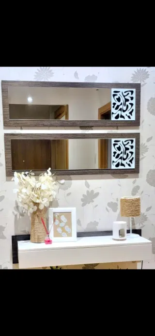 Mueble entrada suspendido con cajón y 2 espejos