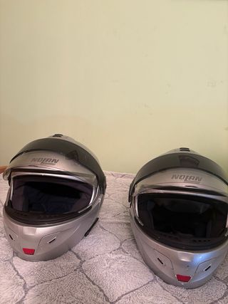 2 Cascos de Moto Nolan Plateados