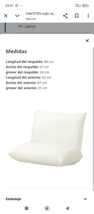 2 Cojín asiento exterior IKEA HAVSTEN