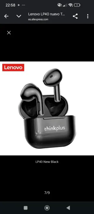 Lenovo LP40 Auriculares Inalámbricos Negros