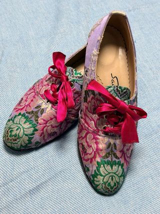 Traje Niña Fallera Morado Flores Encaje