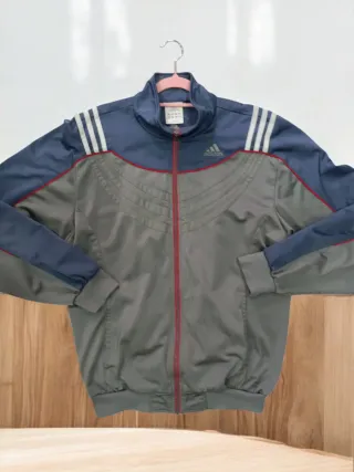 Giacca tuta Adidas blu e grigia