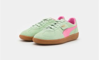 Zapatillas Puma Palermo Verde y Rosa talla 35.