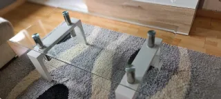 Mesa de centro cristal y metal