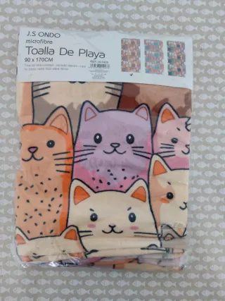 Toalla Playa Microfibra Gatitos 90x170cm