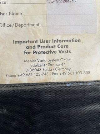 Chaleco antibalas azul