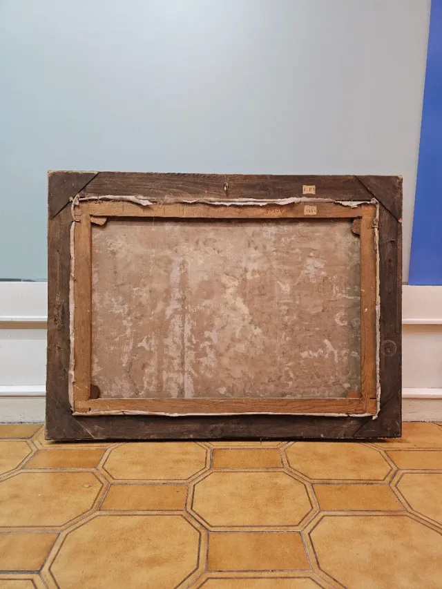 Pintura al óleo paisaje pueblo