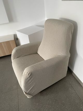 Funda para sillón de tela beige/gris