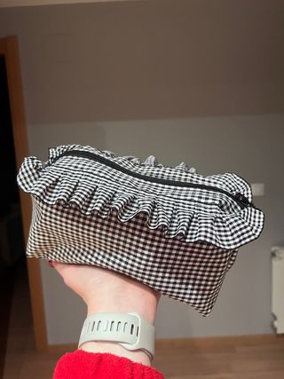 Neceser cuadro vichy hecho a mano