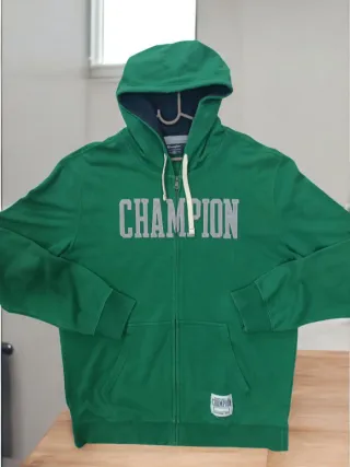 Felpa Champion con zip verde